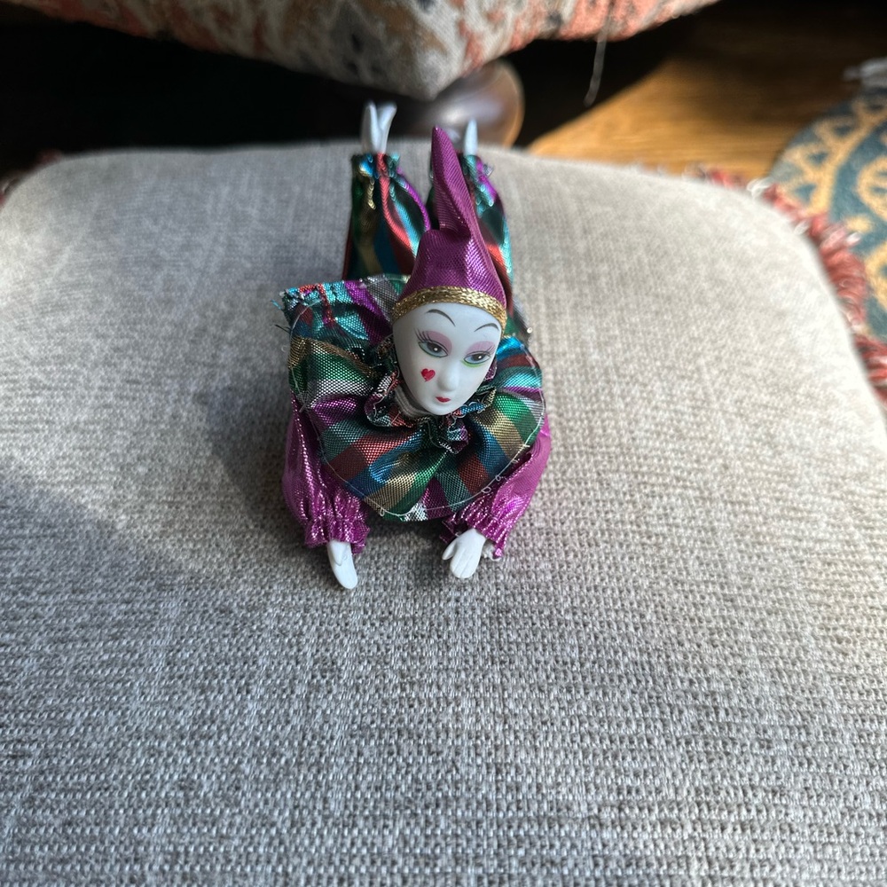 Colorful Vintage Jester Doll